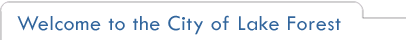Welcome to the City of Lake Forest